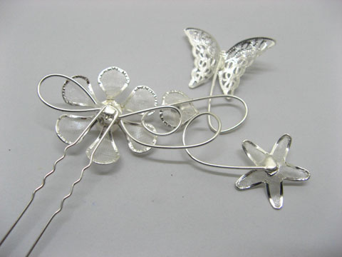 5X Elegant Silver Bride Flower Hair pin for Wedding bh-ha67 5X Elegant Silver Bride Flower Hair pin for Wedding bh-ha67