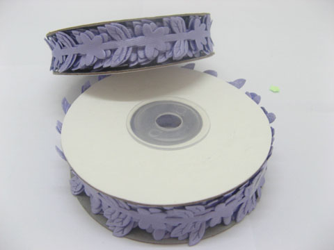 5Roll X 10Meters Purple Satin Leaf Craft Daisy Ribbon - Click Image to Close