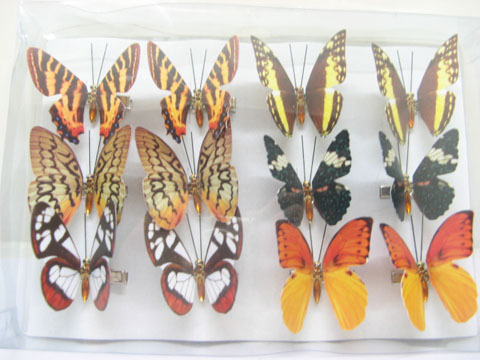 6Pair Clip Brooch Style Butterfly Home Decoration bh-ha47 - Click Image to Close