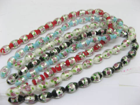 100pcs Mixed Color Silver Foil & Flower Glass Beads 100pcs Mixed Color Silver Foil & Flower Glass Beads