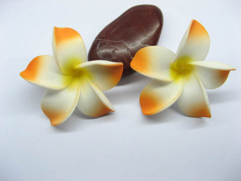 50 New Orange Fabulous Foam Frangipani Flower 4.2x2cm - Click Image to Close