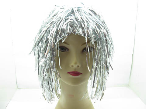 10 New Silver Pom-Pom Tinsel Costume Wigs bh-h70 - Click Image to Close