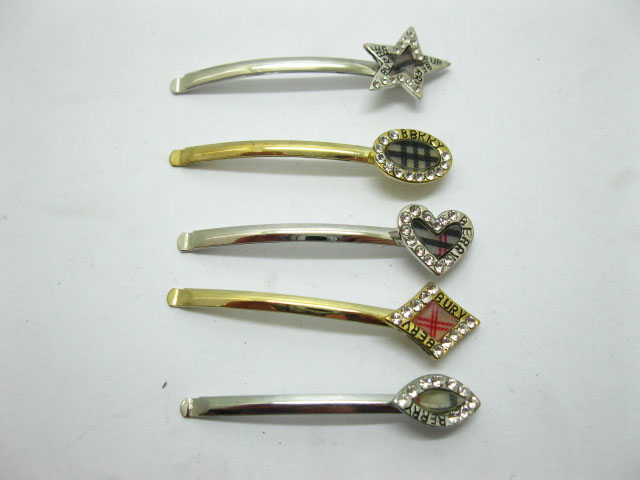 2x12 Pairs New Metal Hair Clips Barrettes - Click Image to Close