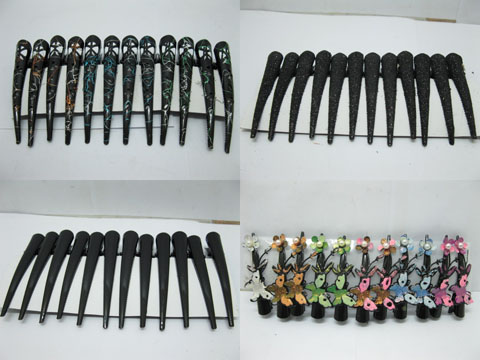 60 Oxhorn Hairclips Hair Clips Mixed Color 7.5cm 60 Oxhorn Hairclips Hair Clips Mixed Color 7.5cm