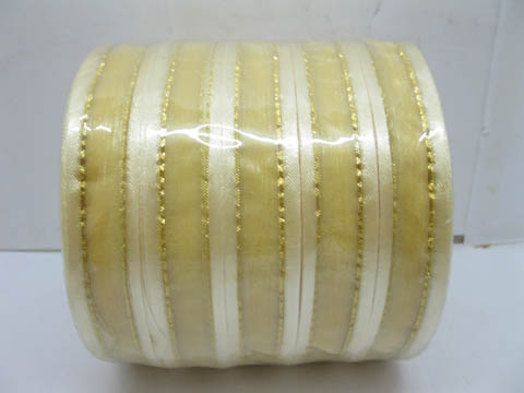 5Rolls X 250Yards Golden Edged Organza Ribbon 18mm 5Rolls X 250Yards Golden Edged Organza Ribbon 18mm