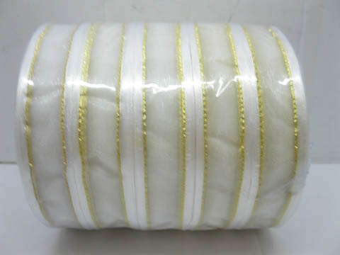 5Rolls X 250Yards White Edged Organza Ribbon 25mm - Click Image to Close