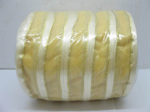 5Rolls X 50Yards Golden Edged Organza Ribbon 25mm 5Rolls X 50Yards Golden Edged Organza Ribbon 25mm