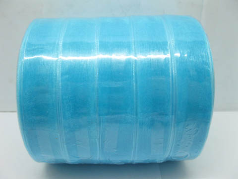 5Rolls X 50Yards Blue Organza Ribbon 18mm - Click Image to Close