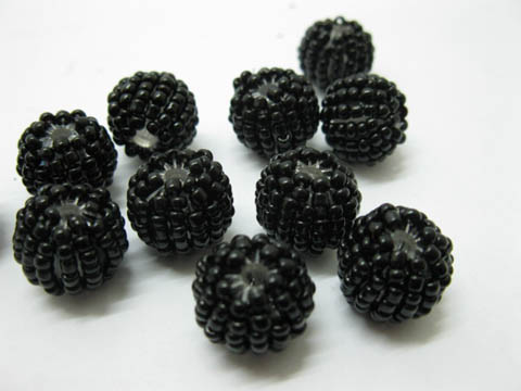 480X Plastic Black HandCraft Seed Beads Round 480X Plastic Black HandCraft Seed Beads Round