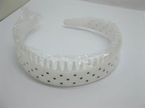 5x12Pcs New White Dotted Headbands 3cm Wide - Click Image to Close