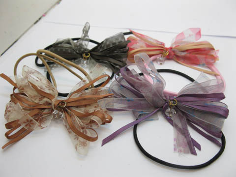 5x20pcs Bowknot Scrunchies Hair Tie Hair Elastic - Click Image to Close