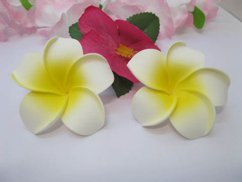 30 New Fabulous Foam Frangipani Flower 8x3.5cm - Click Image to Close