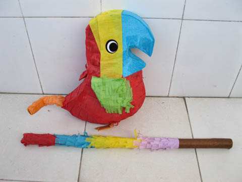 1Set New Parrot Pinata with Stick Party Favor - Click Image to Close