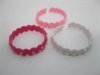 72Pcs Pink Girl Open Ended Bangles Bracelets W/Rhinestone 72Pcs Pink Girl Open Ended Bangles Bracelets W/Rhinestone