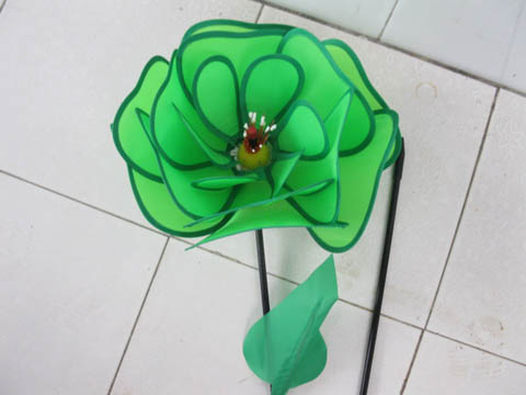 15Pcs Jumbo Green Flower Windmill Garden Decration - Click Image to Close