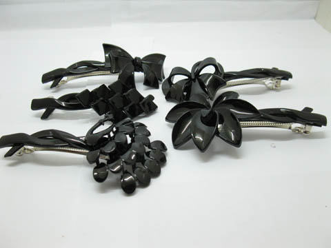 20Pcs Black Hair Clips Barrettes 12cm Assorted - Click Image to Close