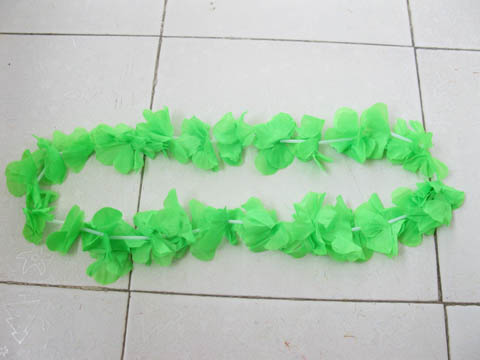 12 Light Green Hawaiian Dress Party Flower Leis/Lei Flower 7cm - Click Image to Close
