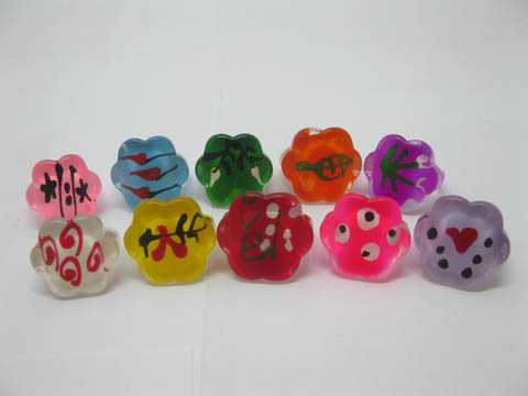 98Pcs Flower Shape Rings Mixed Colour for Kids 98Pcs Flower Shape Rings Mixed Colour for Kids