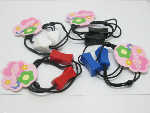 1Pkt X 6Bags Black Scrunchies with Beads Mixed Color - Click Image to Close