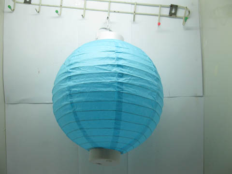 5Pcs Plain Blue Led Paper Lantern w/Mini Bulb 25cm - Click Image to Close