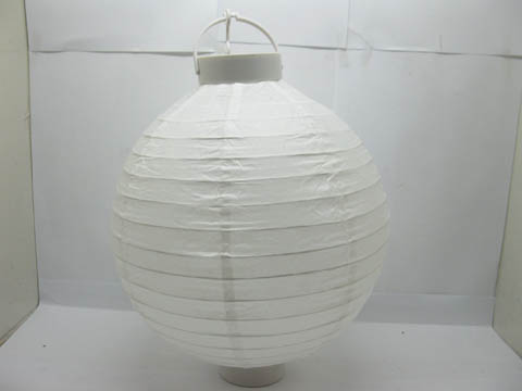 5Pcs Plain White Led Light Up Paper Lantern 30cm - Click Image to Close