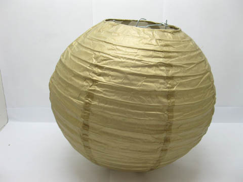 10 New Plain Golden Paper Lantern Wedding Favor 20cm - Click Image to Close