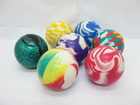 20pcs Rubber Bouncing Balls 55mm Mixed Color - Click Image to Close