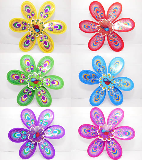 5X Exciting Peacock Flower Windmills Great Toy 5X Exciting Peacock Flower Windmills Great Toy