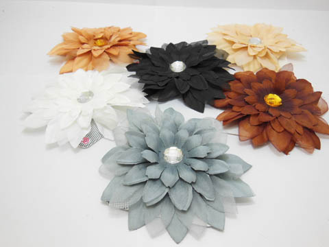 3x12Pcs New Flower Hair Clips Scrunchies Badge Hair Elastic - Click Image to Close