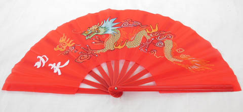 1X Chinese Dragon Martial Kung Fu Tai Chi Dance Fan Red 1X Chinese Dragon Martial Kung Fu Tai Chi Dance Fan Red