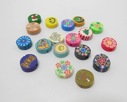 500 Round Smile Face Flower Etc Polymer Clay Bead Mixed 500 Round Smile Face Flower Etc Polymer Clay Bead Mixed