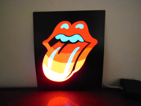 1X Red Lips & Tongue Light Up Flashing LED Glow Equalizer - Click Image to Close