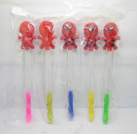 12X Flashing Light Up Spiderman Sticks Mixed Color - Click Image to Close