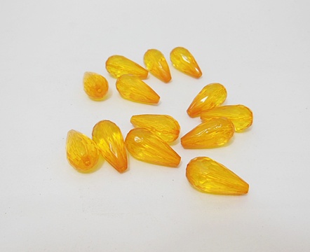 650Pcs Orange Faceted TearDrop Acrylic Beads Finding 18x9mm - Click Image to Close