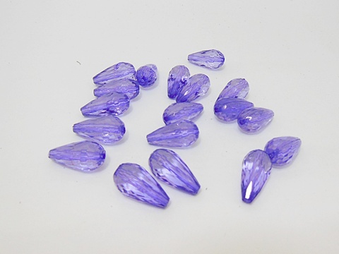 650Pcs Purple Faceted TearDrop Acrylic Beads Finding 18x9mm - Click Image to Close