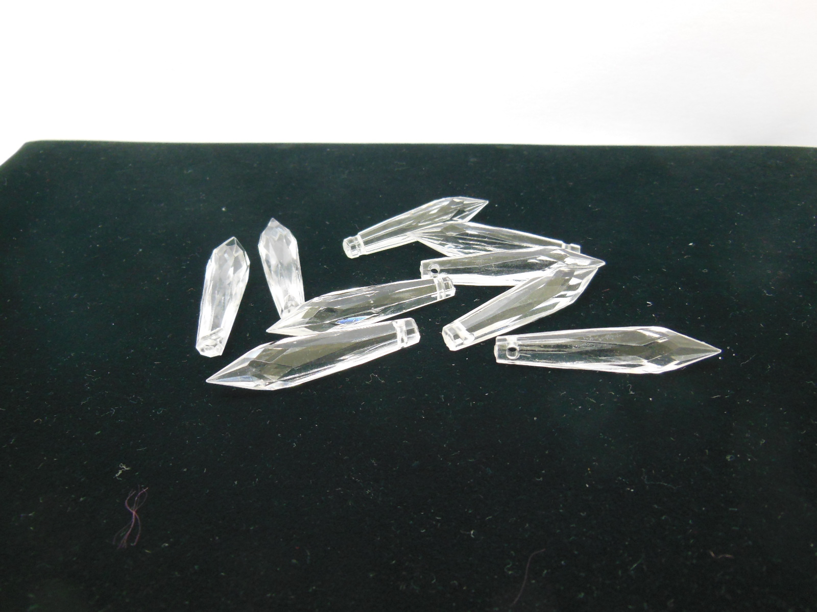 160 Clear Faceted Bead Pendant Jewellery Finding 48x10mm 160 Clear Faceted Bead Pendant Jewellery Finding 48x10mm