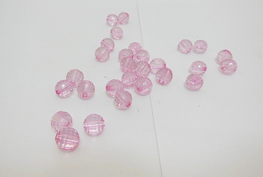 1700 Pink Faceted Round Beads Jewellery Finding 8mm - Click Image to Close