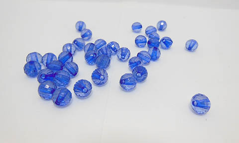 1800Pcs Light Blue Faceted Round Beads Jewellery Finding 8mm - Click Image to Close