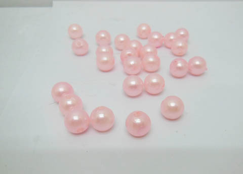 500 Pink 10mm Round Simulate Pearl Beads - Click Image to Close