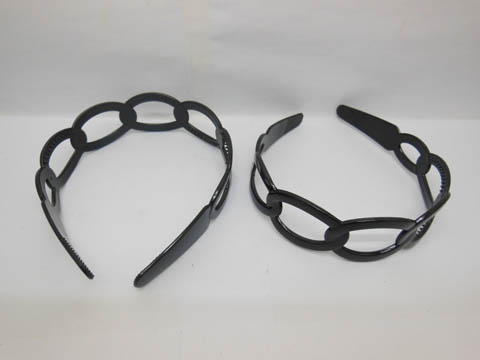 120Pcs Black Hoop Linked Design Headbands Head Bands 30mm Wide 120Pcs Black Hoop Linked Design Headbands Head Bands 30mm Wide