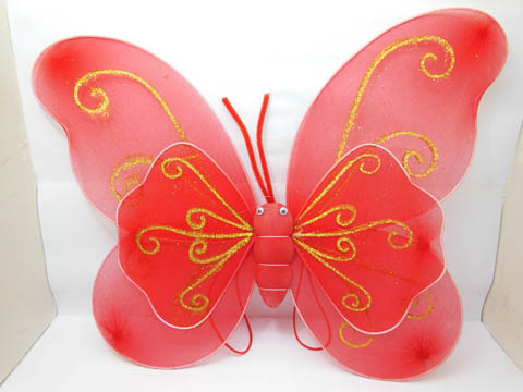10X New Red Butterfly Fairy Wings Dress-up - Click Image to Close