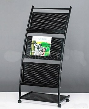 1X Black 3 Tiers Brochure Book Magazine Display Rack - Click Image to Close