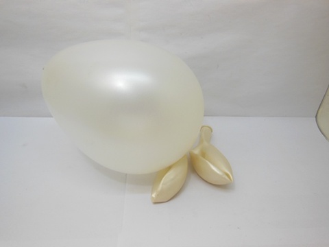 100 Pearl White Natural Latex Balloons 30cm - Click Image to Close
