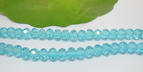 10Strand x 98Pcs Skyblue Faceted Crystal Beads 6mm - Click Image to Close