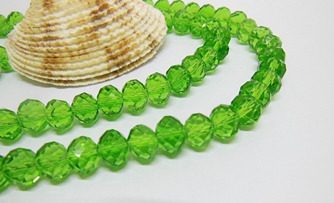 10Strand x 72Pcs Green Rondelle Faceted crystal Beads 8mm 10Strand x 72Pcs Green Rondelle Faceted crystal Beads 8mm