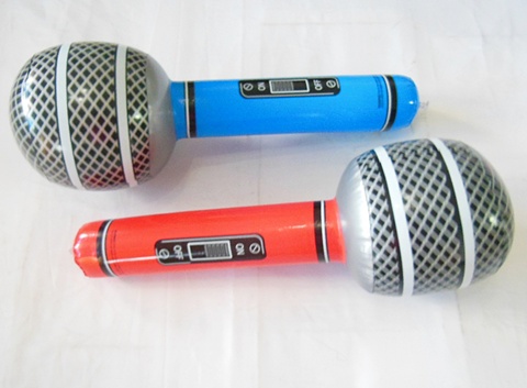 48 Inflatable Huge Microphone Blow-up Toys 2 Colors 48 Inflatable Huge Microphone Blow-up Toys 2 Colors
