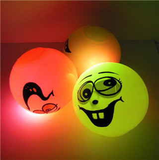 12 Party Favor Flashing Light Up Bouncy Ball 50mm - Expression - Click Image to Close