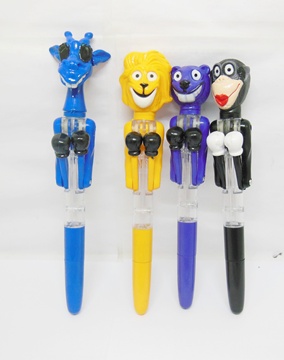 24X Funny Animal Light Up Boxing Pens - 4 Design - Click Image to Close