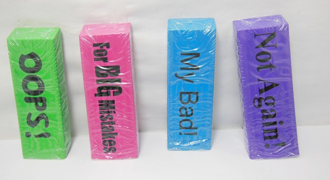 24Pcs Novelty Jumbo Erasers with Words Mixed Color 24Pcs Novelty Jumbo Erasers with Words Mixed Color