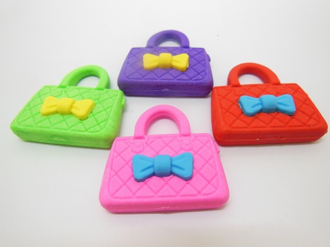 36 New Cute Handbag Shape Erasers Mixed Color - Click Image to Close